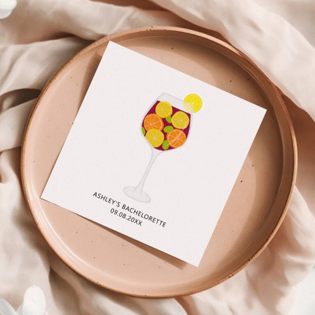 Serviette En Papier Mariage Sangria, Bachelorette ou Fête des mariées (Créateur téléchargé)