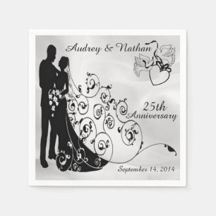 Serviette En Papier Mariage satiné Anniversaire serviettes personnalis