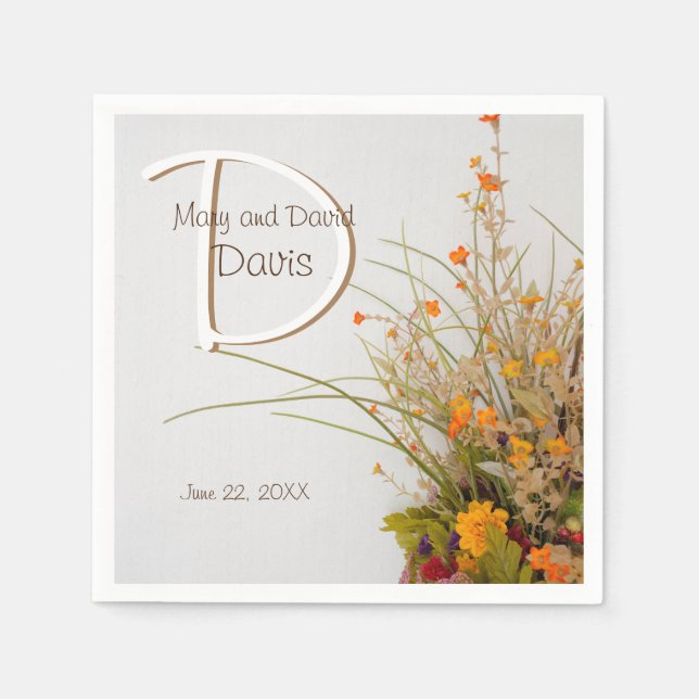 Serviette En Papier Mariage serviettes  en bois blanc (Devant)