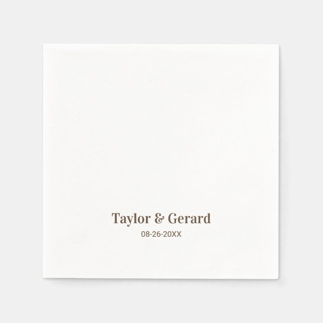 Serviette En Papier Mariage simple (Devant)