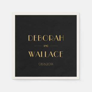 Serviette En Papier mariage simple art déco vintage années 1920