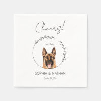 Mariage simple berger allemand Cocktail serviettes