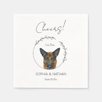 Serviette En Papier Mariage simple berger allemand Cocktail serviettes