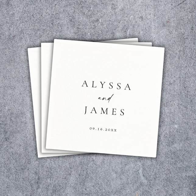 Serviette En Papier Mariage simple et élégant (Créateur téléchargé)