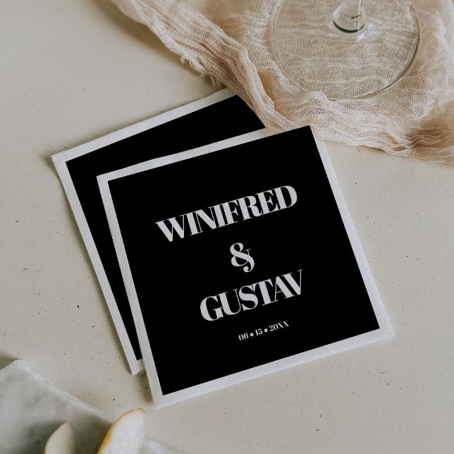 Serviette En Papier Mariage simple et élégant (Créateur téléchargé)