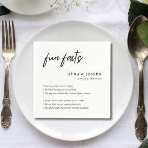 Serviette En Papier Mariage Simple Noir Blanc Faits Amusants