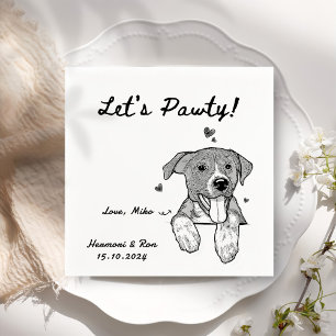 Serviette En Papier Mariage Simple Personnalisé pour Animaux de Compag