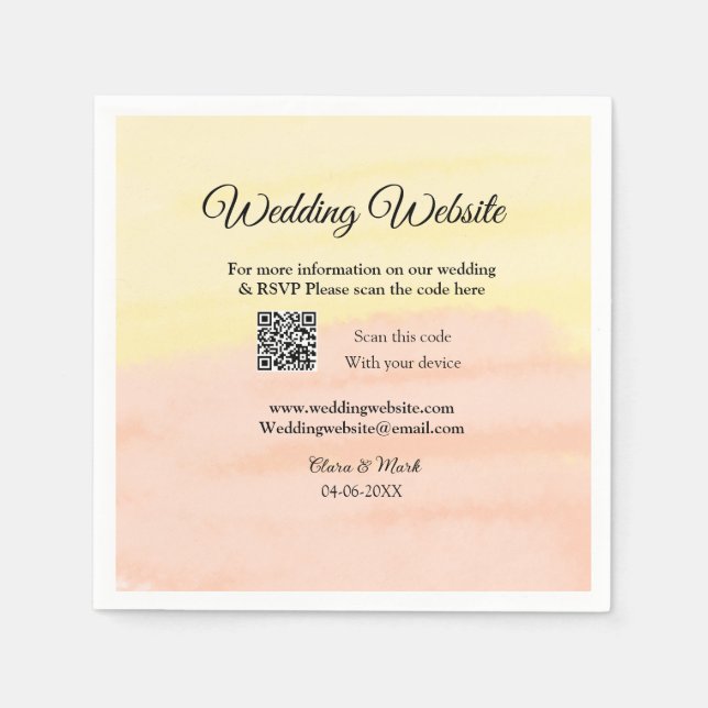 Serviette En Papier Mariage site web ajouter Q R code scanner ajouter  (Devant)