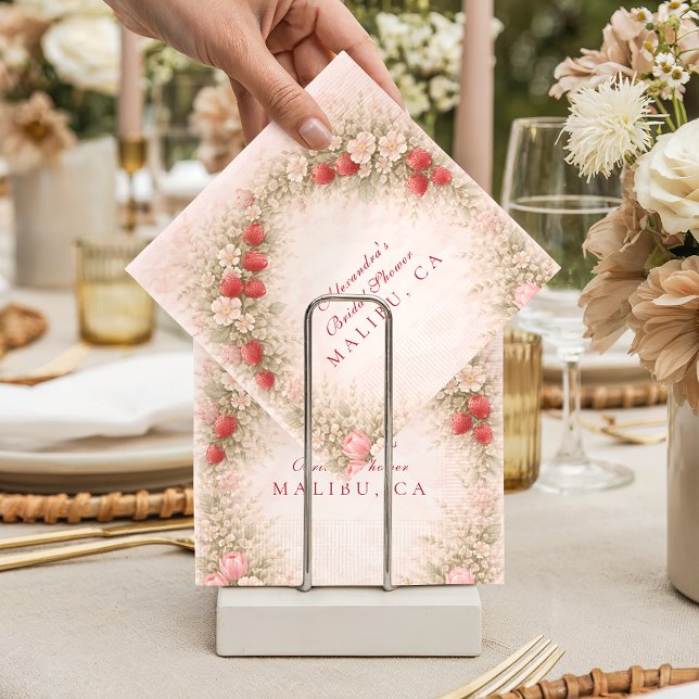 Serviette En Papier Mariage Sous le Charme de la Fraise (Créateur téléchargé)