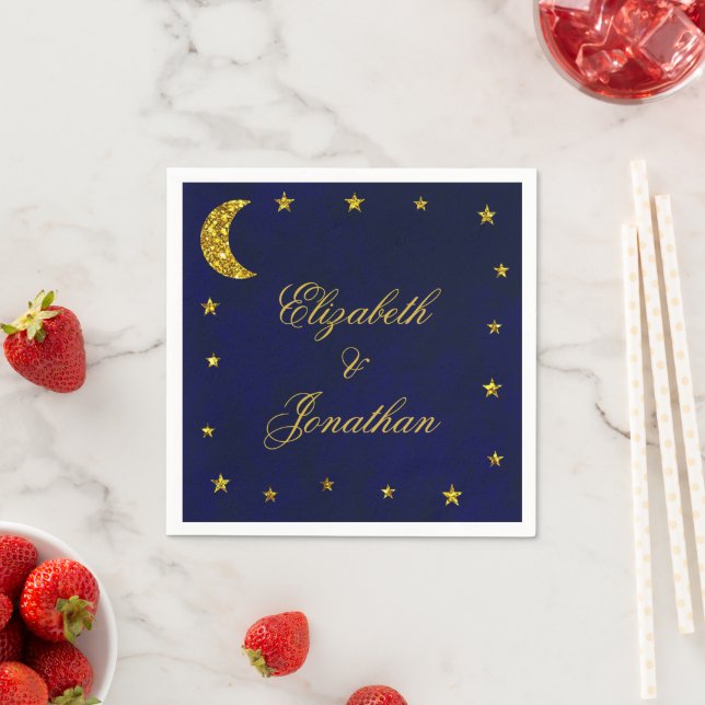 Serviette En Papier Mariage sous le ciel nocturne céleste (En situation)