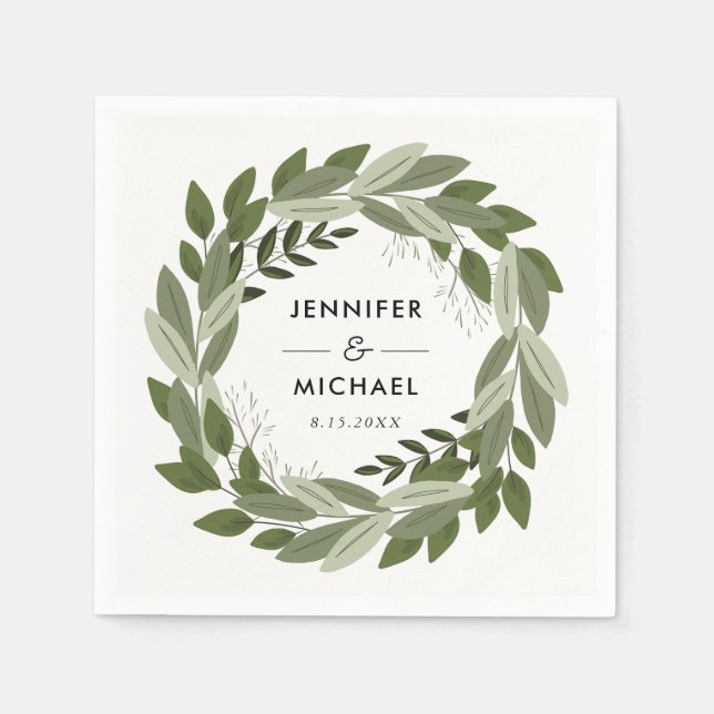 Serviette En Papier Mariage Sprigs Cocktail Napkins (Devant)