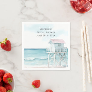 Serviette En Papier Mariage sur la plage côtière d'Ocean Beach