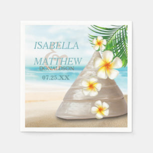 Serviette En Papier Mariage sur la plage   Personnaliser
