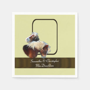 Serviette En Papier Mariage sur le thème équestre de cheval et de pone