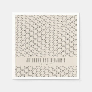 Serviette En Papier Mariage sur mesure élégant noir blanc milieu du si