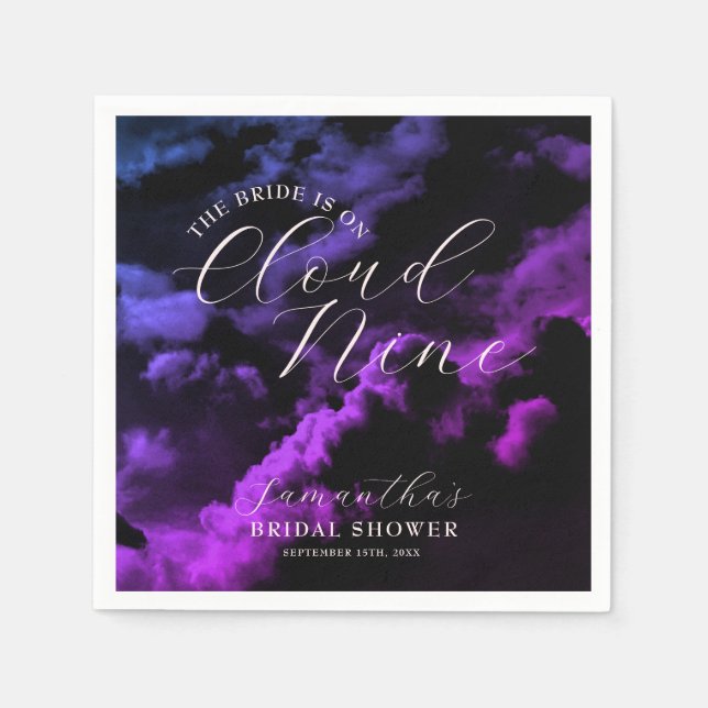 Serviette En Papier Mariage sur un nuage céleste noir Galaxy (Devant)