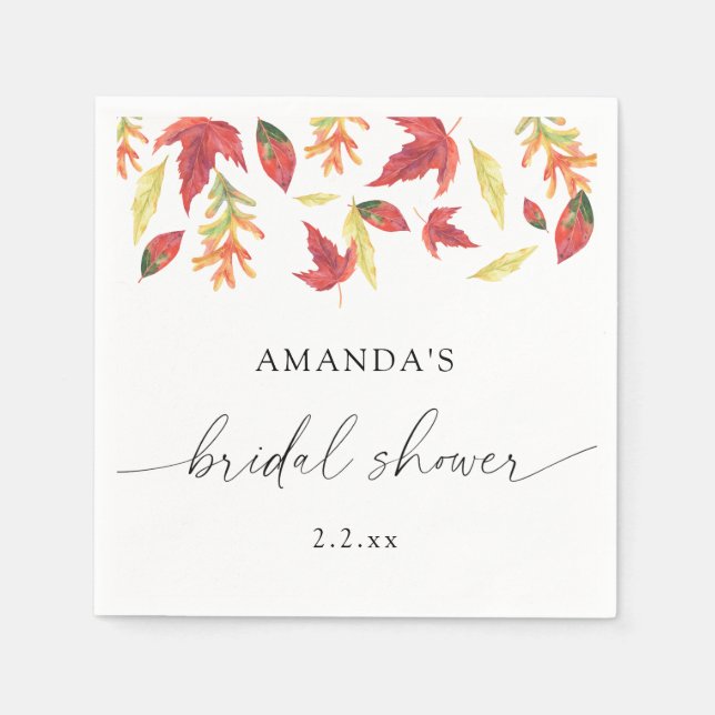 Serviette En Papier Mariage thème feuilles mortes (Devant)