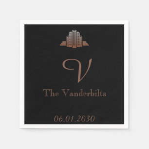 Serviette En Papier Mariage tour Art déco