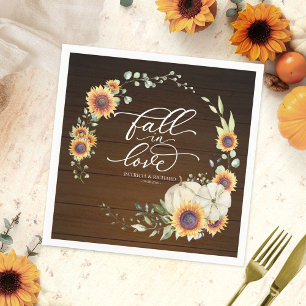 Serviette En Papier Mariage Tournesols Verdure Tombez Amoureux