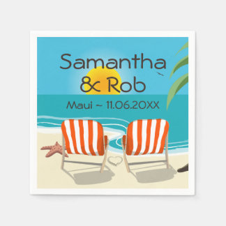 Serviette En Papier Mariage Tropical