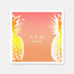 Serviette En Papier Mariage tropical des ananas hawaïens