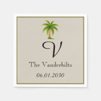 Serviette En Papier Mariage Tropical Palm Tree