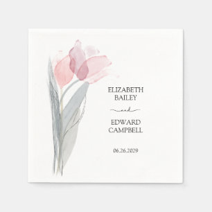 Serviette En Papier Mariage Tulipe Moderne Minimaliste Typographie Élé