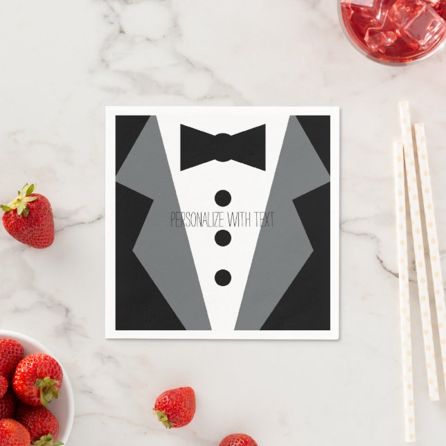 Serviette En Papier Mariage Tuxedo (En situation)