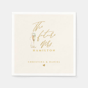 Serviette En Papier Mariage Typographie Moderne Écriture Dorée