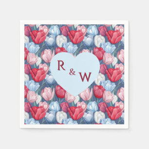 Serviette En Papier Mariage Unique Montagne Pétales de Tulipe