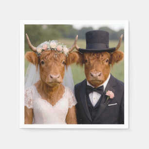 Serviette En Papier Mariage Vaches Highland Écossaises