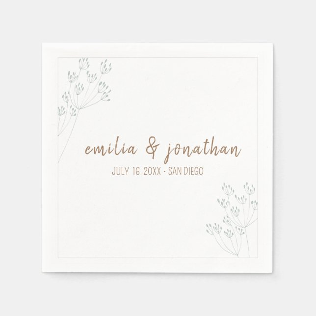 Serviette En Papier Mariage Verdure (Devant)