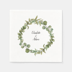 Serviette En Papier Mariage verdure d'eucalyptus boisé