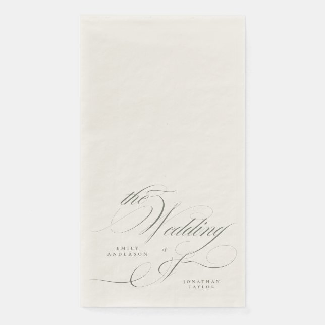 Serviette En Papier Mariage Vert Pistache (Devant)