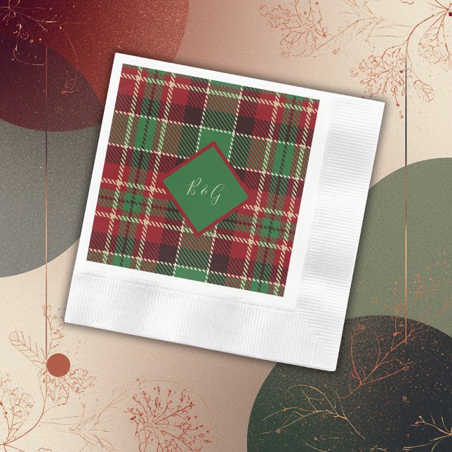 Serviette En Papier mariage vert rouge noir tartan celtique écossais (Créateur téléchargé)