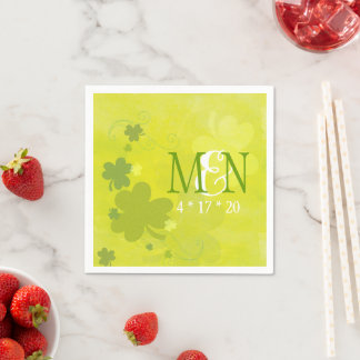 Serviette En Papier Mariage vert Shamrock irlandais