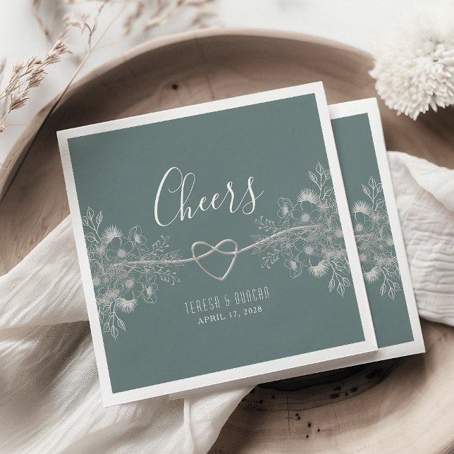 Serviette En Papier Mariage vert vintage Sage (Créateur téléchargé)