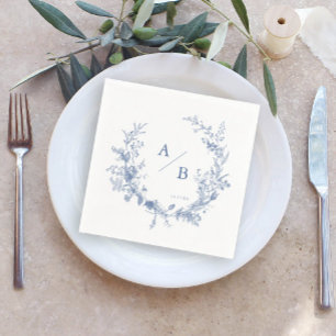 Serviette En Papier Mariage victorien classique Monogram Napkins