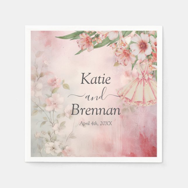 Serviette En Papier Mariage vintage (Devant)
