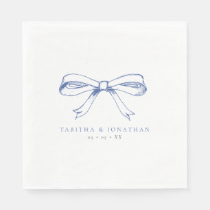 Serviette En Papier Mariage vintage Blue Bow