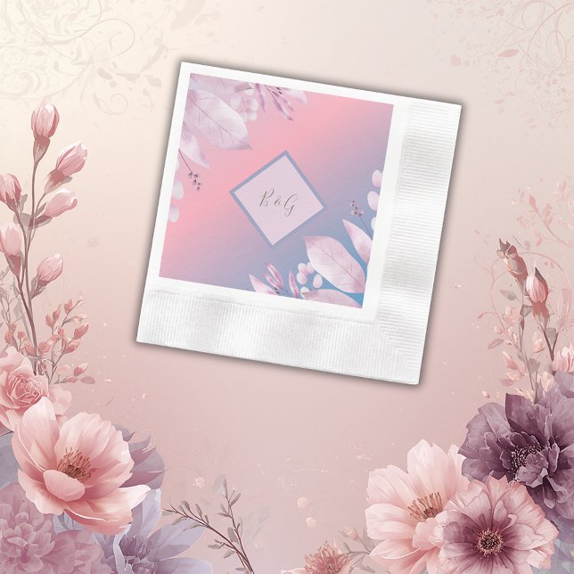 Serviette En Papier mariage vintage boho chic verdure (Créateur téléchargé)