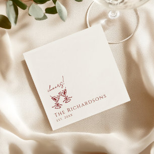 Serviette En Papier Mariage Vintage Deep Burgundy Martini Vieille Fort