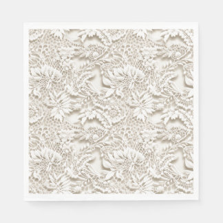 Serviette En Papier Mariage vintage Floral Blanche dentelle