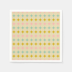 Serviette En Papier Mariage Vintage Géométrique Pastel Étoiles Mod