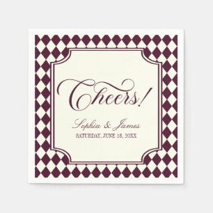 Serviette En Papier Mariage Vintage Ivoire Vin Luxe Ancienne Fortune