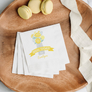 Serviette En Papier Mariage Vintage Jar Mason Gris Jaune