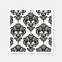 Mariage Vintage Noir & Blanc à motifs de Damas Evé