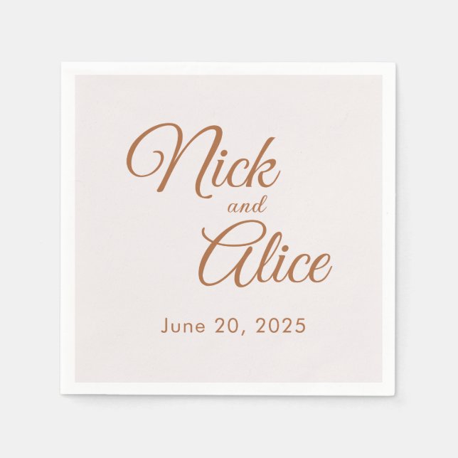 Serviette En Papier Mariages, Fiançailles personnalisables - Couleur C (Devant)