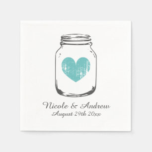 Serviette En Papier Mariages monogramme vintage personnalisées en pot 