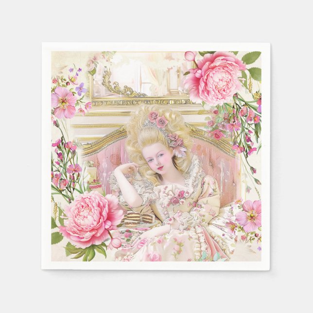 Serviette En Papier Marie Antoinette let them eat cake (Devant)